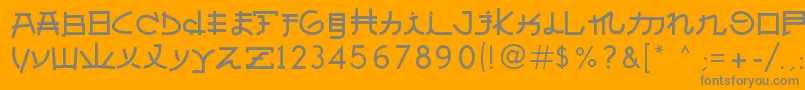 AlmostJapanese Font – Gray Fonts on Orange Background