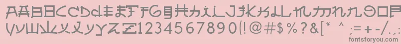フォントAlmostJapanese – ピンクの背景に灰色の文字