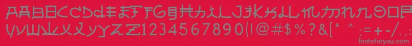 AlmostJapanese Font – Gray Fonts on Red Background