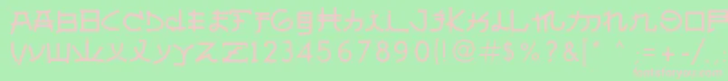 AlmostJapanese Font – Pink Fonts on Green Background