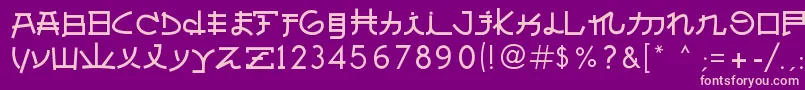 AlmostJapanese Font – Pink Fonts on Purple Background