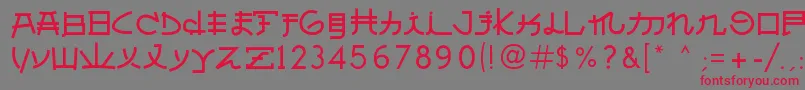 AlmostJapanese Font – Red Fonts on Gray Background