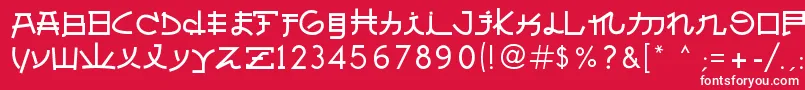 フォントAlmostJapanese – 赤い背景に白い文字