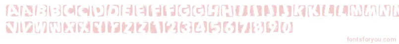Woodcuttedcapsinvers Font – Pink Fonts on White Background