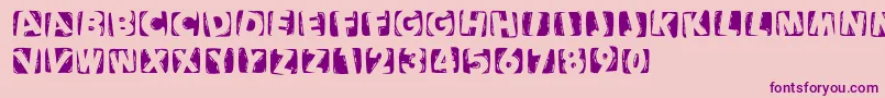 Woodcuttedcapsinvers Font – Purple Fonts on Pink Background