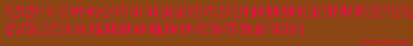 Woodcuttedcapsinvers Font – Red Fonts on Brown Background