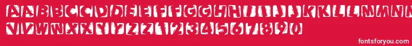 Woodcuttedcapsinvers Font – White Fonts on Red Background