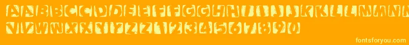 fuente Woodcuttedcapsinvers – Fuentes Amarillas Sobre Fondo Naranja