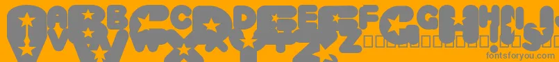 Czcionka CrystaluniverseRegular – szare czcionki na pomarańczowym tle
