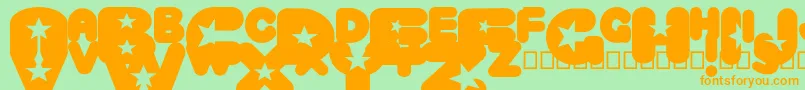 CrystaluniverseRegular Font – Orange Fonts on Green Background