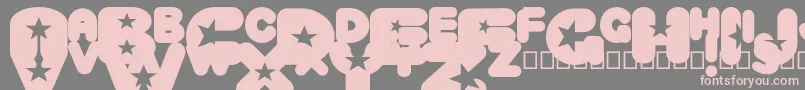 Czcionka CrystaluniverseRegular – różowe czcionki na szarym tle
