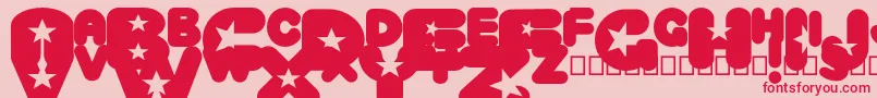 CrystaluniverseRegular Font – Red Fonts on Pink Background