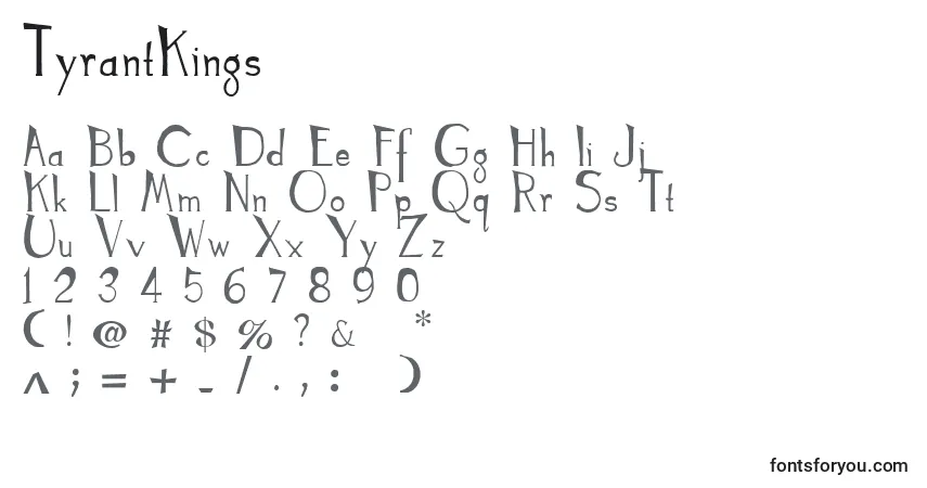 Schriftart TyrantKings – Alphabet, Zahlen, spezielle Symbole