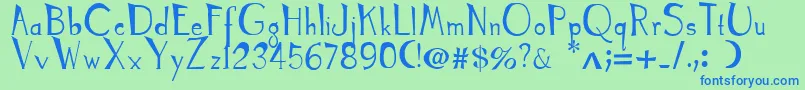 TyrantKings Font – Blue Fonts on Green Background