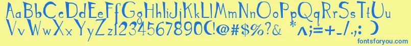 TyrantKings Font – Blue Fonts on Yellow Background