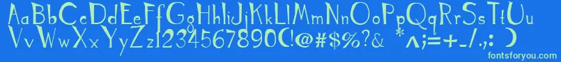 TyrantKings Font – Green Fonts on Blue Background