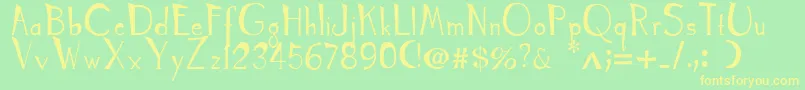 TyrantKings Font – Yellow Fonts on Green Background