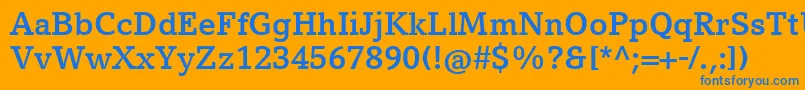 フォントCompatilLetterLtComBold – オレンジの背景に青い文字