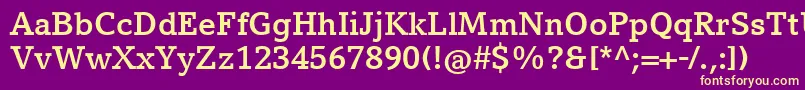 フォントCompatilLetterLtComBold – 紫の背景に黄色のフォント