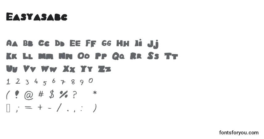 Czcionka Easyasabc – alfabet, cyfry, specjalne znaki