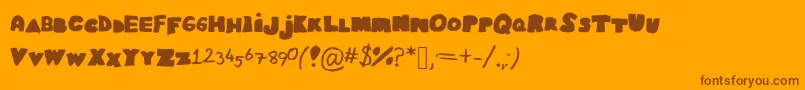 Easyasabc Font – Brown Fonts on Orange Background