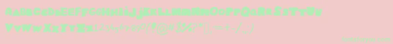 Easyasabc-Schriftart – Grüne Schriften auf rosa Hintergrund