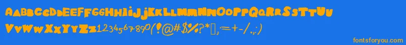 Easyasabc Font – Orange Fonts on Blue Background