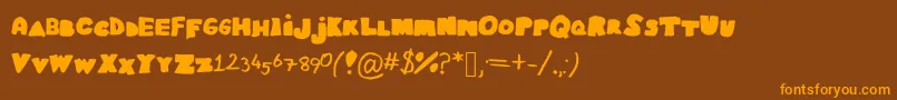 Easyasabc Font – Orange Fonts on Brown Background