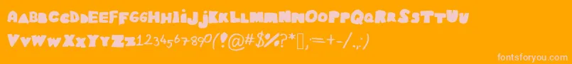 Easyasabc-fontti – vaaleanpunaiset fontit oranssilla taustalla
