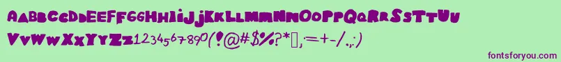 Easyasabc Font – Purple Fonts on Green Background