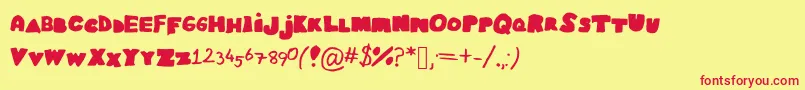 Easyasabc Font – Red Fonts on Yellow Background