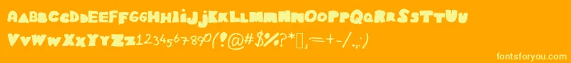 Easyasabc Font – Yellow Fonts on Orange Background