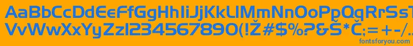 Hannover Font – Blue Fonts on Orange Background