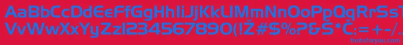 Hannover Font – Blue Fonts on Red Background