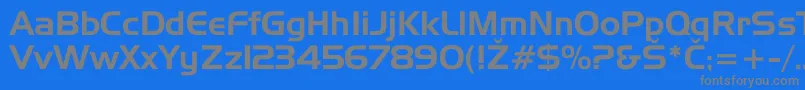 Hannover Font – Gray Fonts on Blue Background