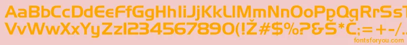 Hannover Font – Orange Fonts on Pink Background