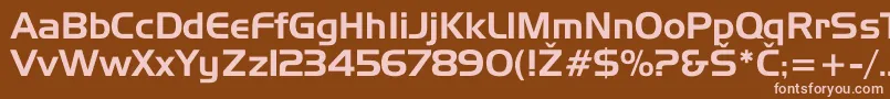 Hannover-fontti – vaaleanpunaiset fontit ruskealla taustalla