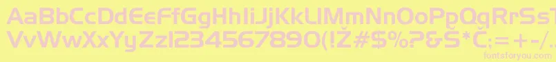 Hannover Font – Pink Fonts on Yellow Background