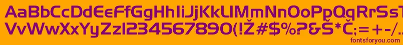 Hannover Font – Purple Fonts on Orange Background