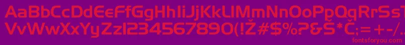 Hannover-fontti – punaiset fontit violetilla taustalla