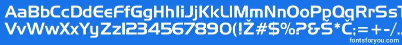Hannover Font – White Fonts on Blue Background