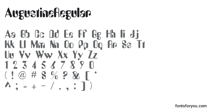 Schriftart AugustineRegular – Alphabet, Zahlen, spezielle Symbole
