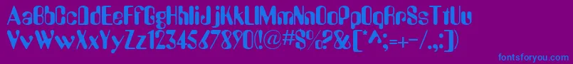 AugustineRegular Font – Blue Fonts on Purple Background