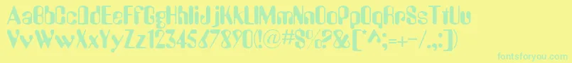 Police AugustineRegular – polices vertes sur fond jaune