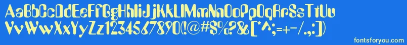 AugustineRegular Font – Yellow Fonts on Blue Background