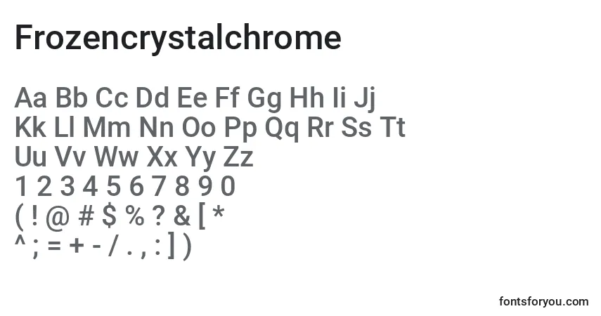 Schriftart Frozencrystalchrome – Alphabet, Zahlen, spezielle Symbole