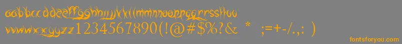 HighwayToHell-Schriftart – Orangefarbene Schriften auf grauem Hintergrund