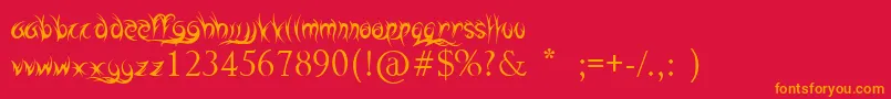 HighwayToHell Font – Orange Fonts on Red Background