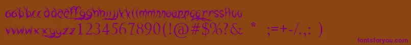 HighwayToHell Font – Purple Fonts on Brown Background