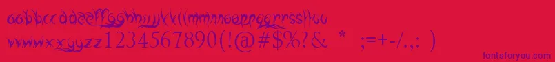 HighwayToHell Font – Purple Fonts on Red Background